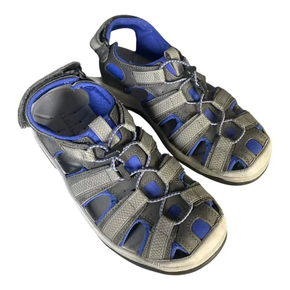 L.L. Bean Men’s Gray/Blue Closed Toe Sport Sandals Size-8.5M